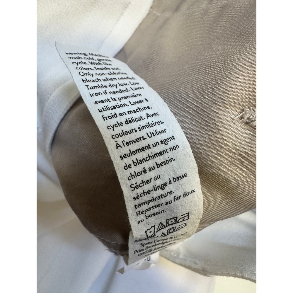 Spanx White High Rise Stretch Twill Cropped Wide Leg Button Pull On Pant Large - Picture 11 of 13
